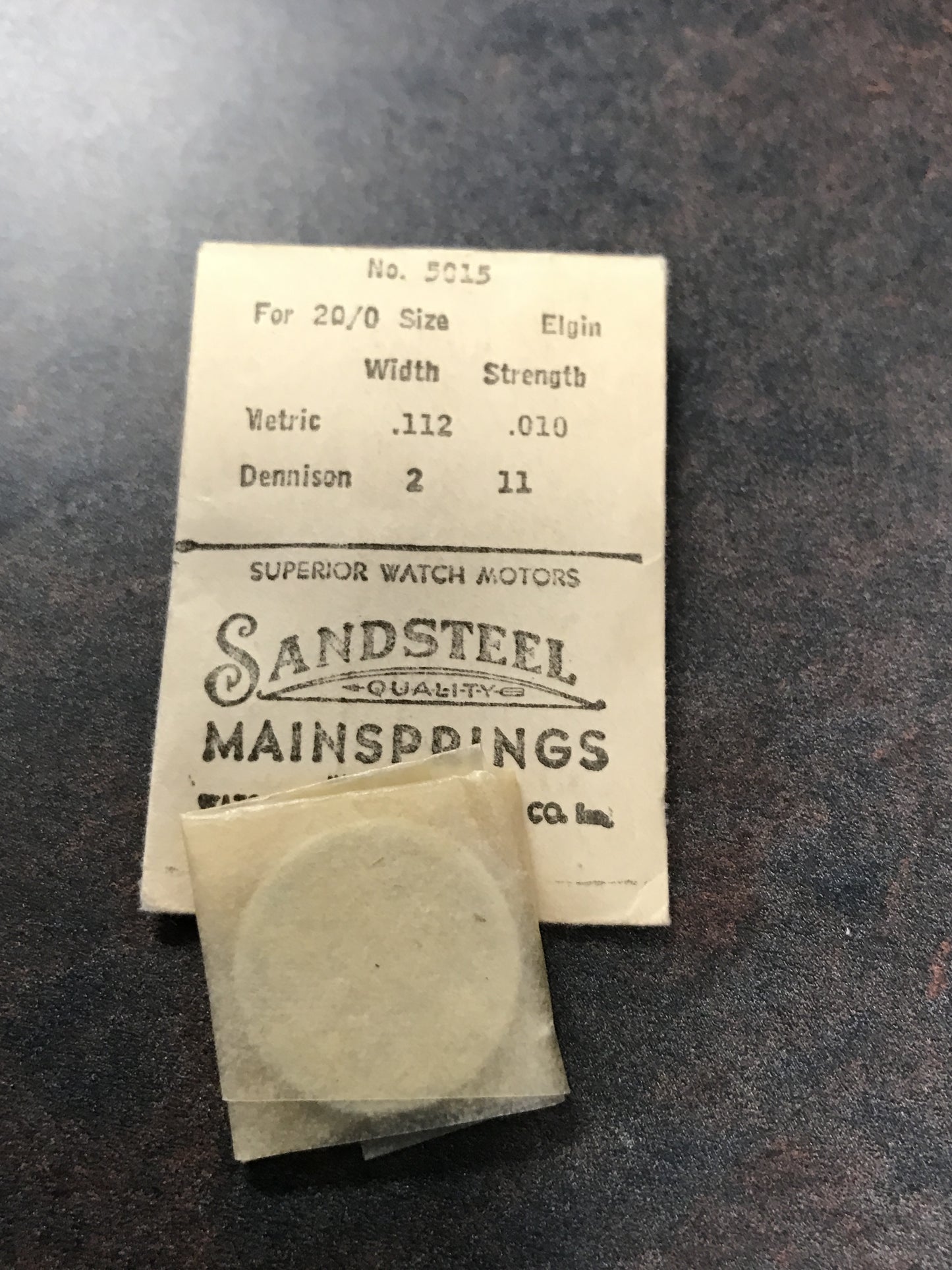 Sandsteel Mainspring for Elgin 20/0s #5015 - Steel