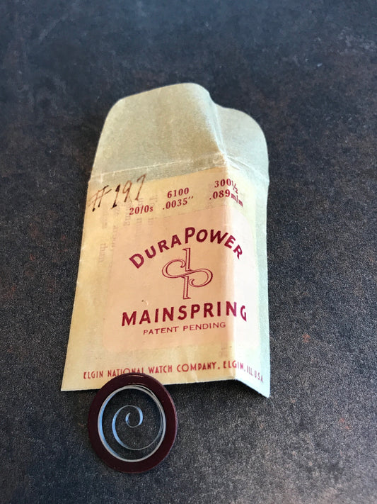 Elgin DuraPower Factory Mainspring for 20/0s Factory No. 6100 - Alloy