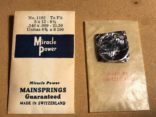 Miracle Power Mainspring for Unitas 6¾ x 8 ligne caliber 190 - Steel