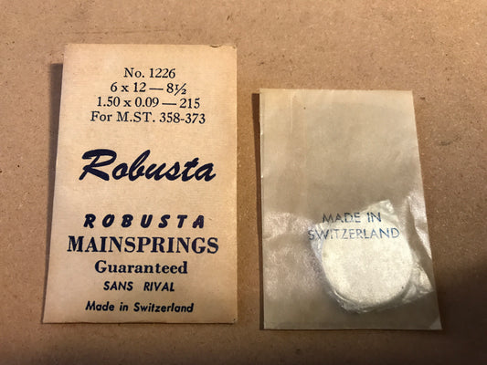 Robusta Mainspring No. 1226 for M.S.T. caliber 358 - 373 - Steel