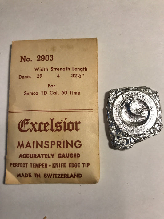 Excelsior #2903 TIME Mainspring for Semca 1D Model 50 - Steel