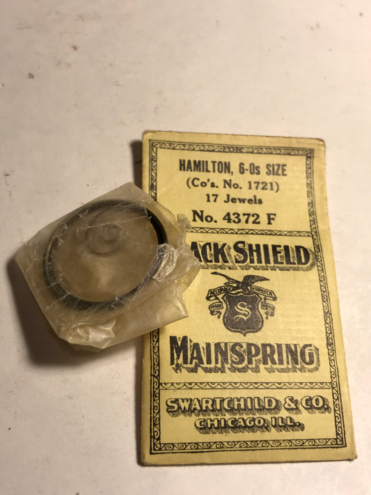 Swartchild Black Shield Mainspring for Hamilton 6/0s #1721 - Steel
