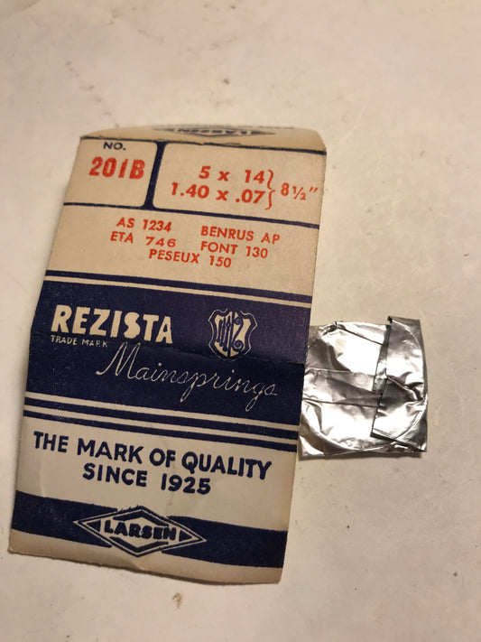 Rezista Mainspring No. 201B for A.S. 1234, Eta 746 + a bunch of others - Steel