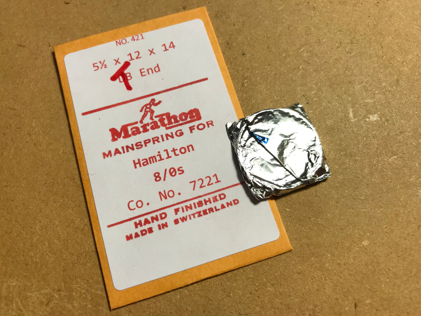 Marathon Mainspring for Hamilton 8/0s #7221 - Steel