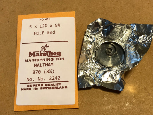 Marathon Mainspring for Waltham 8¾ ligne model 870 #2242 - Steel