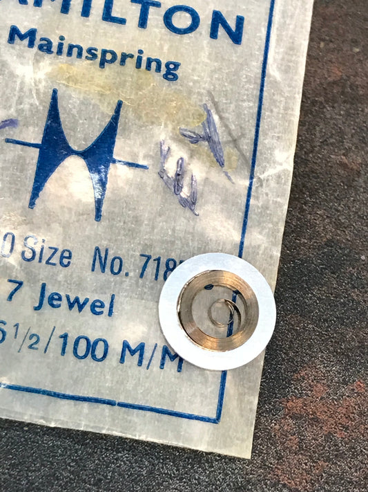 Hamilton Factory Mainspring for 20/0-21/0s 17j Hamilton No. 718530