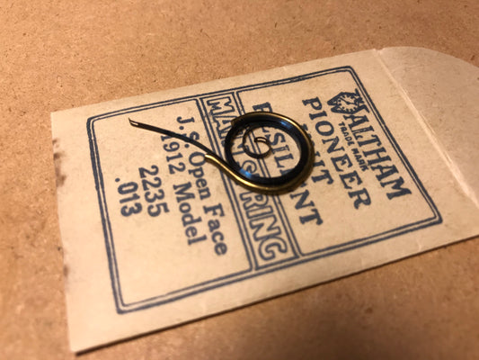 Waltham Factory Mainspring for 1912 Model 6/0s Jewel Series No. 2235 - Steel