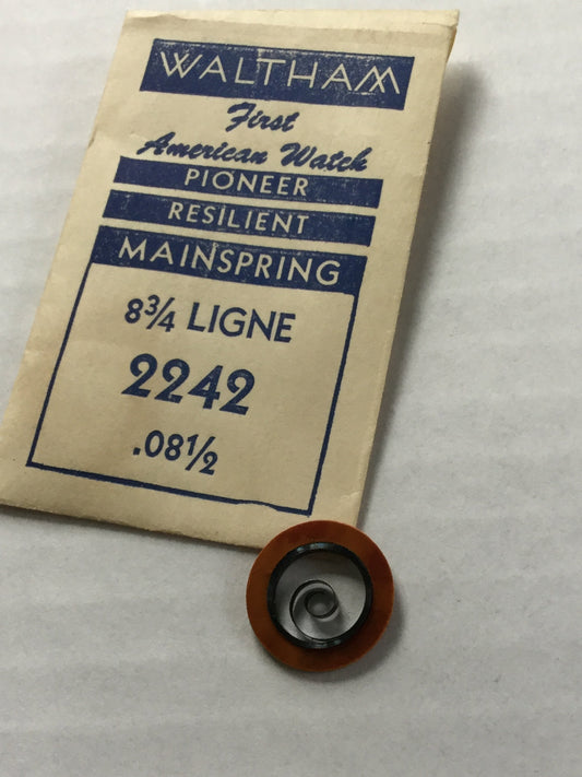 Waltham Factory Mainspring for 8¾ ligne No. 2242 - Steel