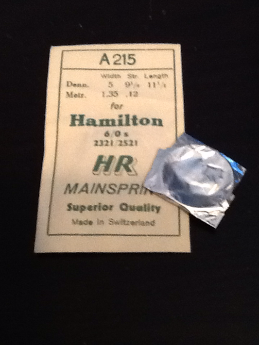 HR Mainspring A215 for Hamilton 6/0s No's 2321 / 2521 - Steel
