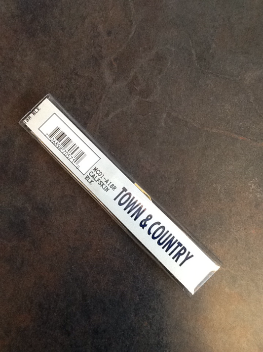 Town & Country 18mm Black Calfskin Leather Wrist Watch Strap - New in Packaging