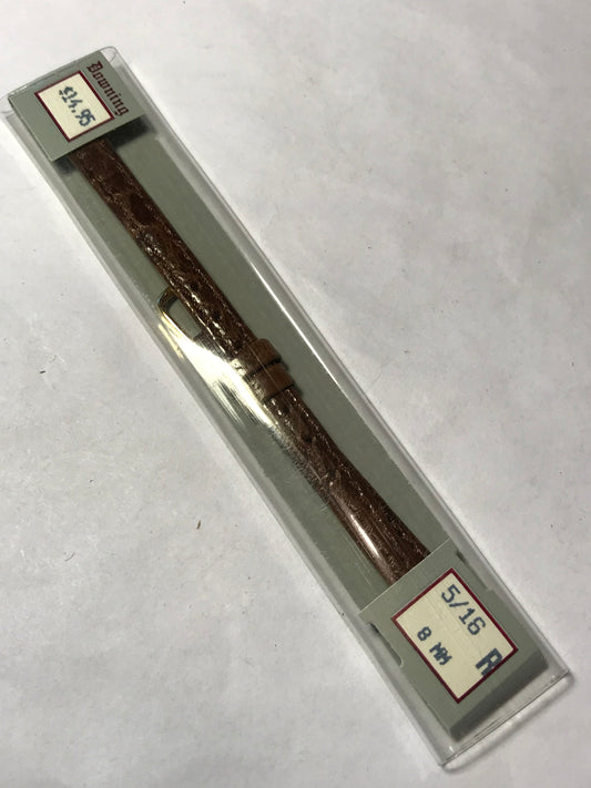Downing 8mm Brown Croco Grain Calf Wrist Watch Strap - New in Packaging