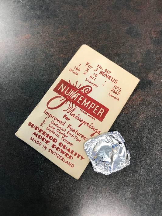 NuTemper Mainspring No. 267 for Benrus J movements - steel