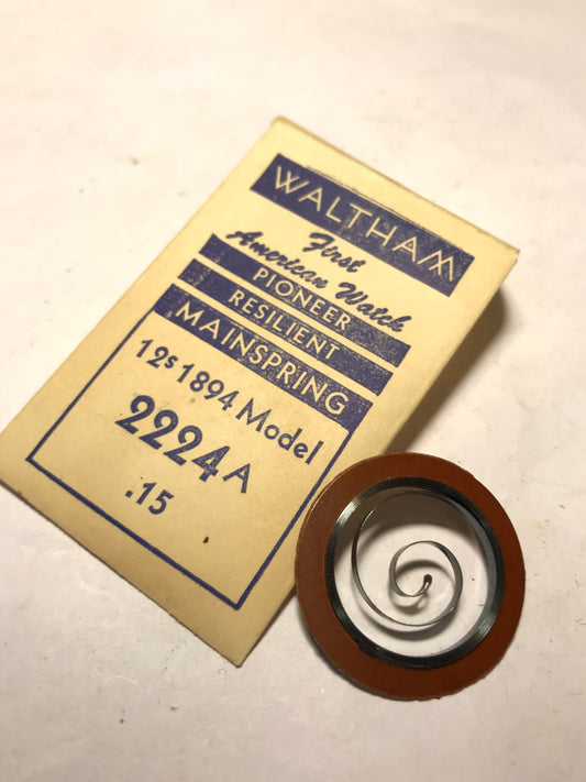 Waltham Factory Mainspring 12s Waltham Model 1894 #2224A - Steel