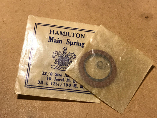 Hamilton Factory Mainspring for 12/0s Hamilton No. 4128 - Steel