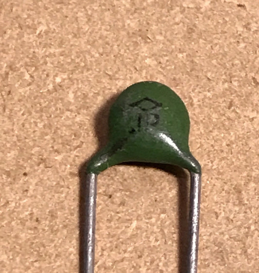 12 x .1uf 3v DC Green Ceramic Disk Capacitors - New
