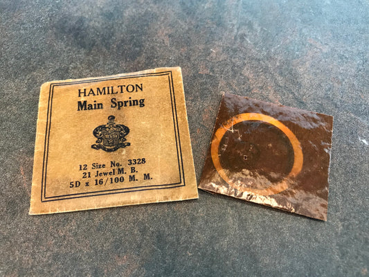 Hamilton Factory Mainspring No. 3328 for 12s 17j - Steel