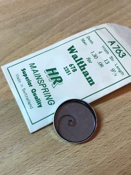HR Mainspring A763 - for Waltham Model 678 No. 2251 - Steel