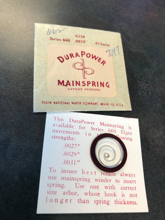 Elgin Factory DuraPower Mainspring for Series 660 No. 6330 - Alloy
