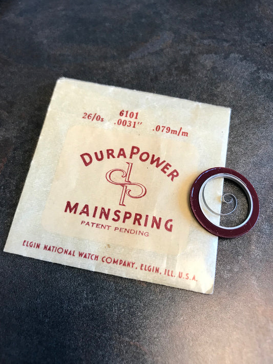 Elgin DuraPower Factory Mainspring for 26/0s No. 6101 - Alloy