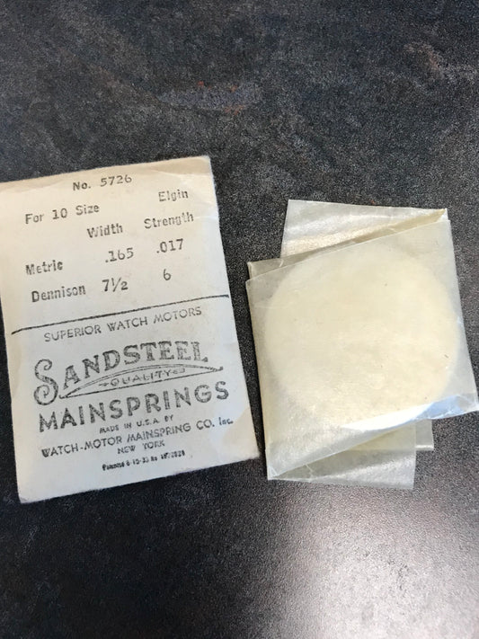 Sandsteel Mainspring for Elgin 10s No. 5726 - Steel