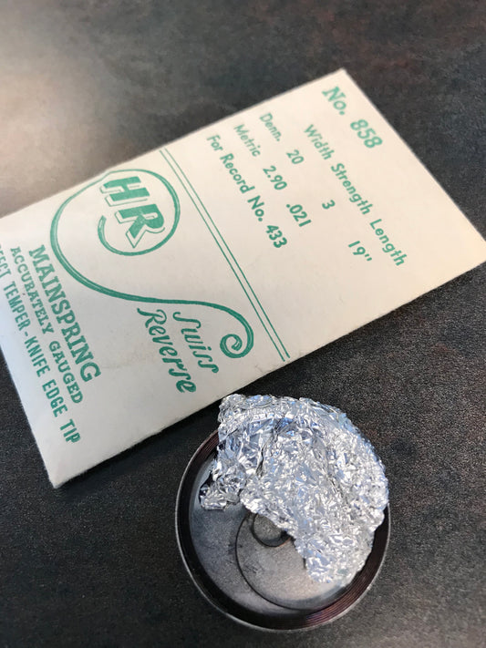 HR Mainspring No. 858 for Record No. 433 16s movements - Steel