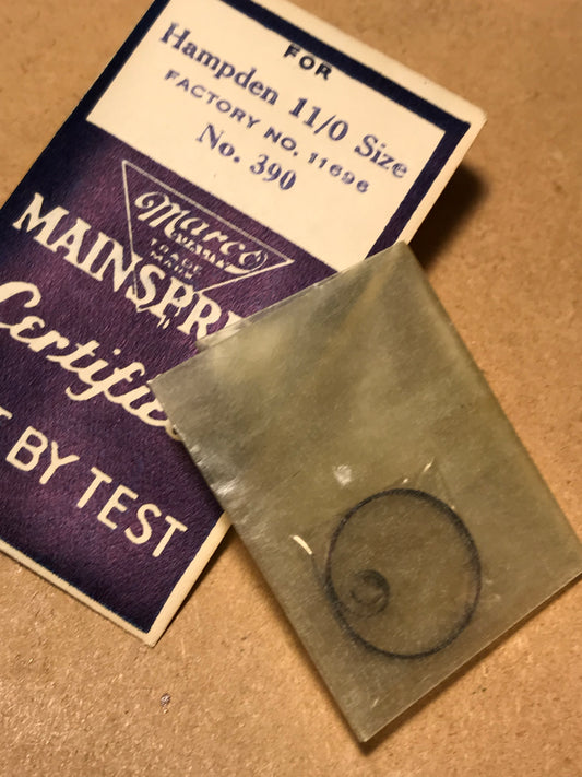 Marco Mainspring #390 for 11/0s Hampden Movements #11696 - Steel