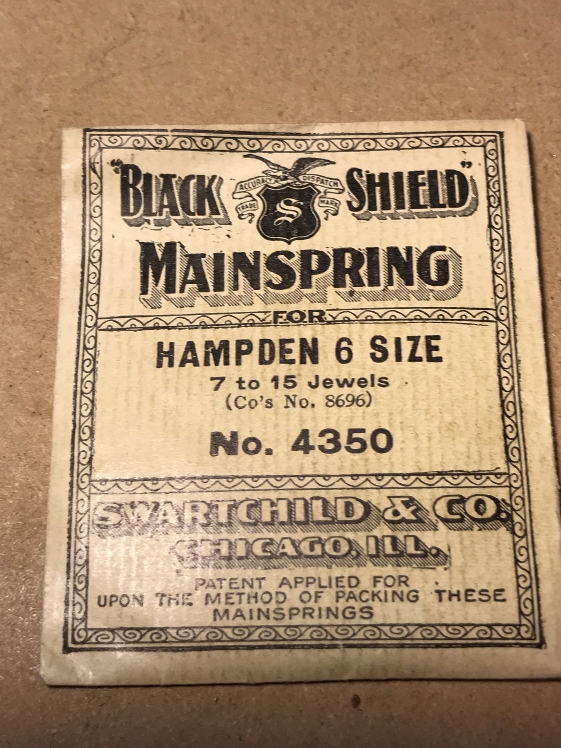 Swartchild Mainspring for 6s Hampden 7j to 15j Model Pocket Watch #8696 - Steel