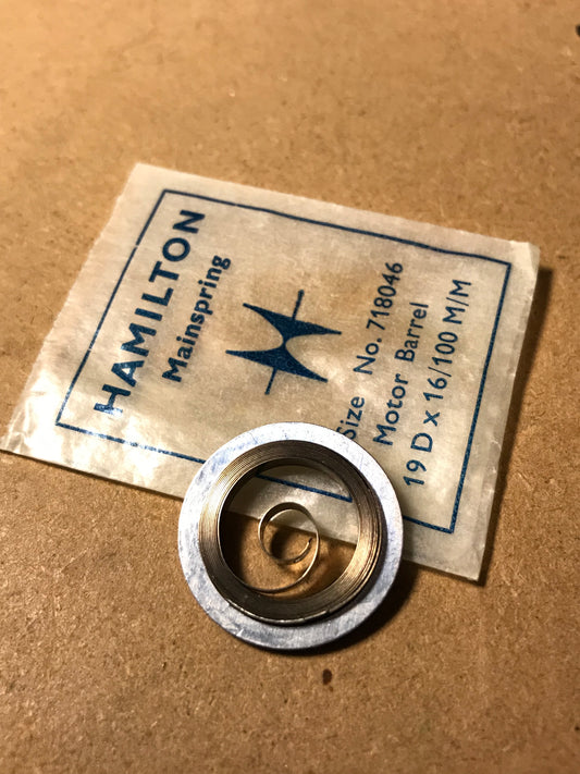 Hamilton 16s Factory Mainspring #718046 for 21j movements - Steel