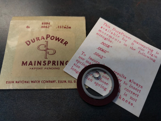 Elgin Factory Mainspring for 0s No. 6094 (825) - Alloy