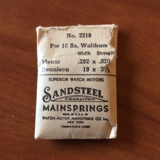 Sandsteel Mainspring for 16s Waltham Factory No. 2218 - Steel