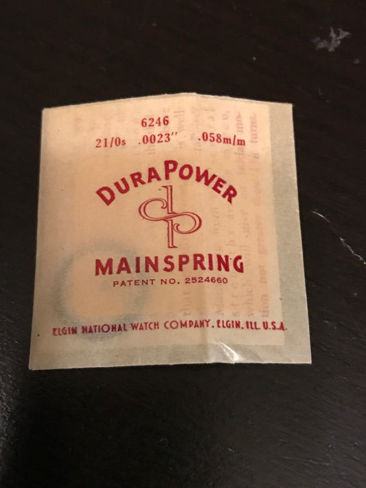 Elgin DuraPower Factory Mainspring for 21/0s No. 6246 - Alloy