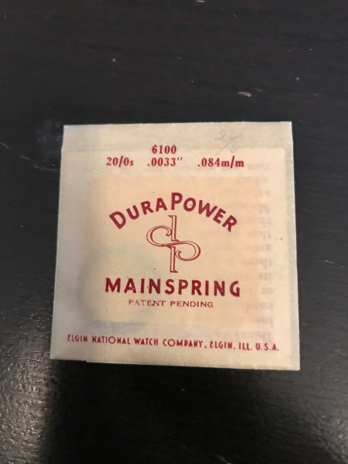 Elgin DuraPower Factory Mainspring for 20/0s Factory No. 6100 - Alloy