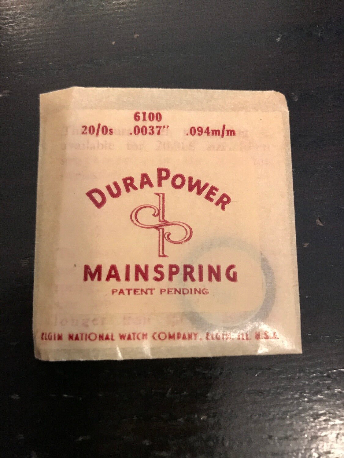Elgin DuraPower Factory Mainspring for 20/0s Factory No. 6100 - Alloy