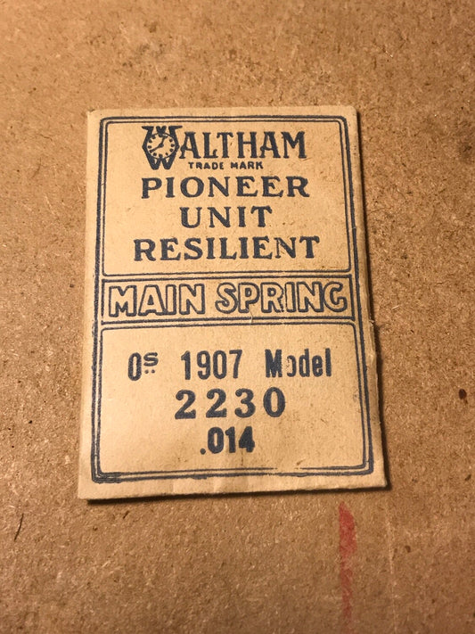 Waltham Factory Mainspring for 0s & 3/0s 1907 Model No. 2230 - Steel
