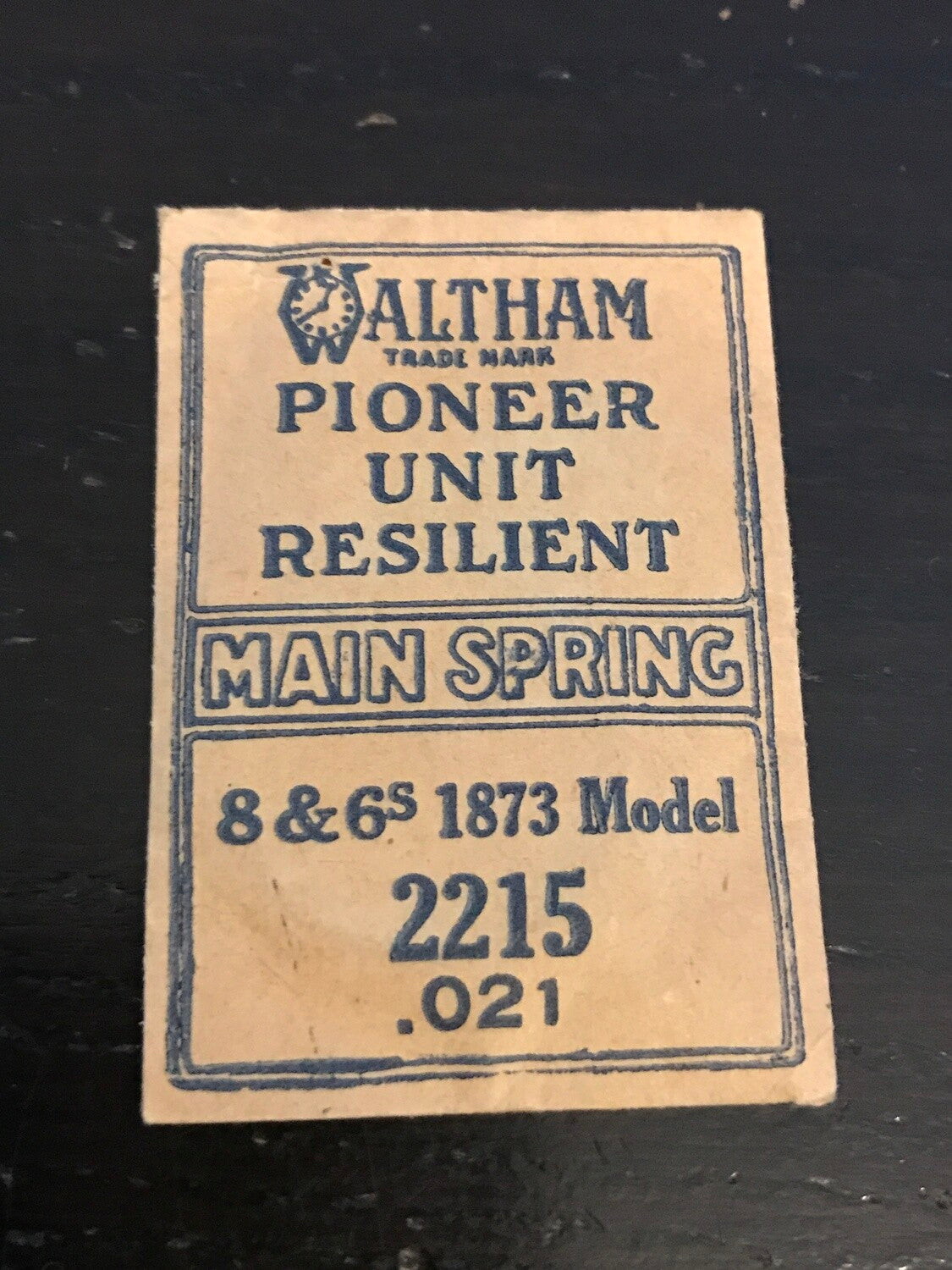 Waltham Factory Mainspring for 6s & 8s 1873 Model No. 2215 - Steel