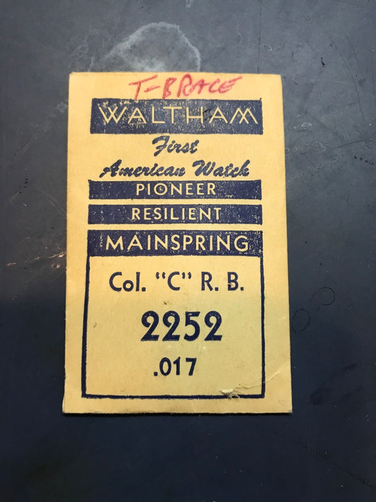 Waltham Factory Mainspring for 12s Colonial R "C" No. 2252 - Steel