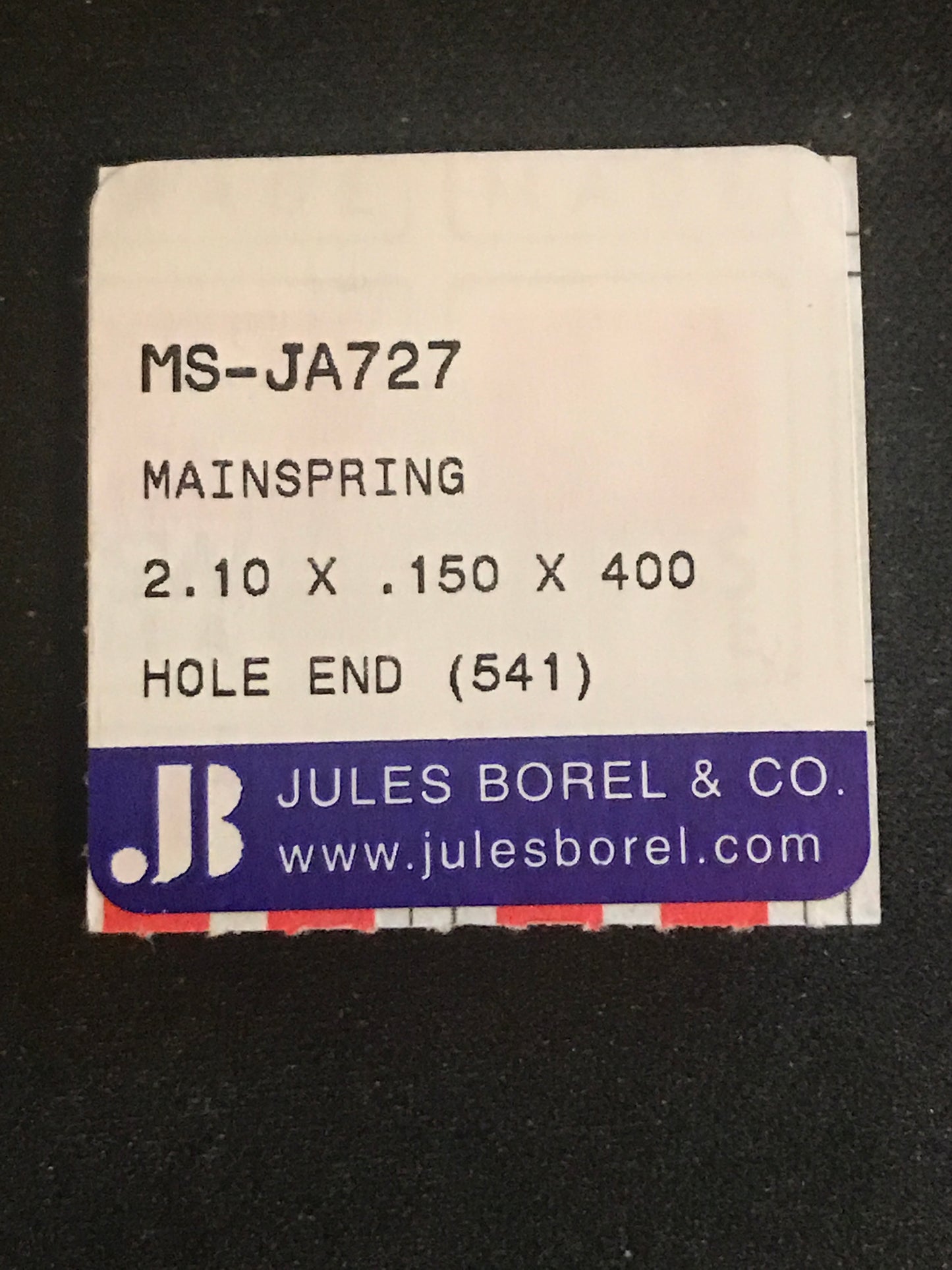 BOREL Mainspring JA727 - Waltham 6s movements No. 2219 - Alloy