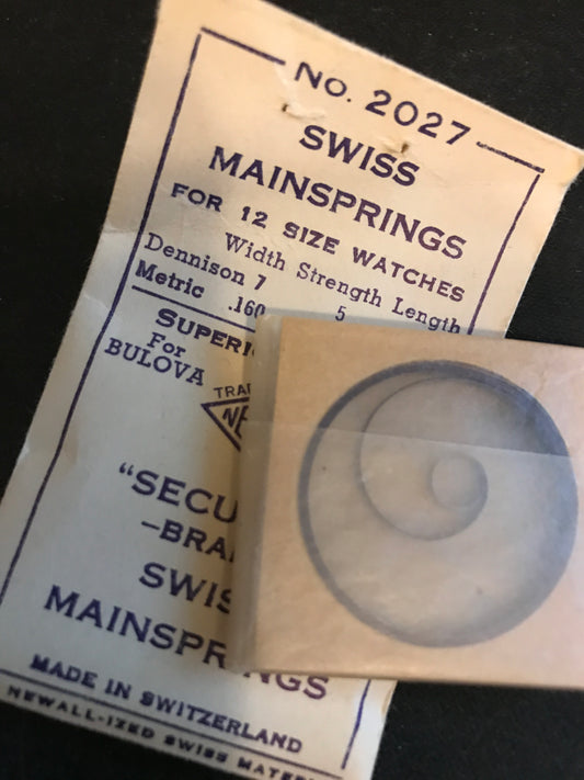 Newall Security Mainspring No. 2027 for Bulova 17TR & Venus 121, 122 - Steel