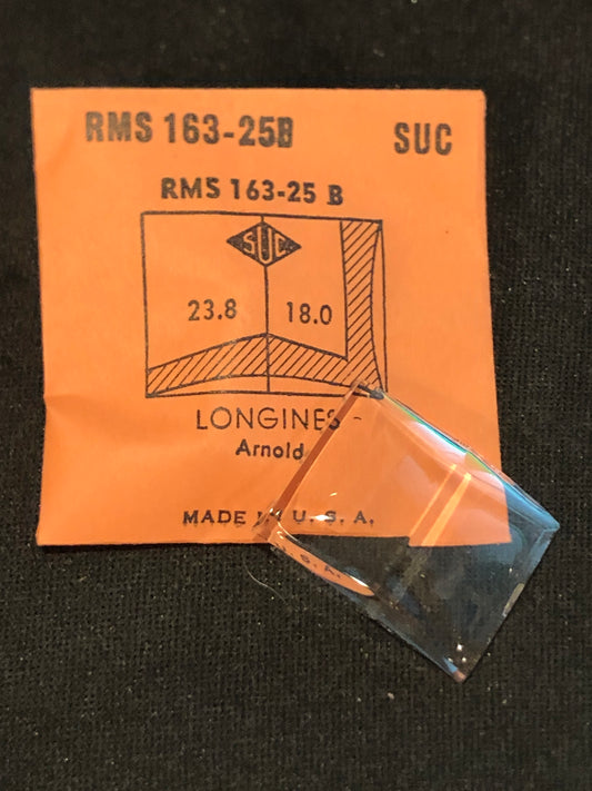 SUC Rocket Faceted Crystal RMS 163-25B for LONGINES Arnold - 23.8 x 18.0mm - New