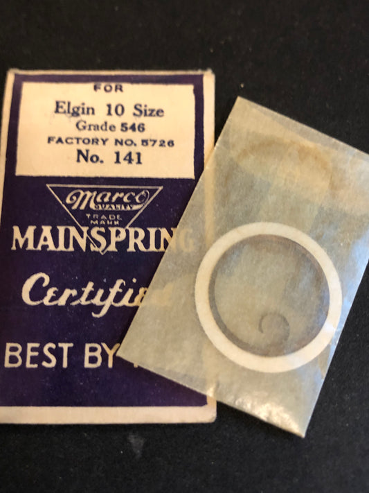 Marco Mainspring #141 for 10s Elgin Factory No. 5726 - Steel
