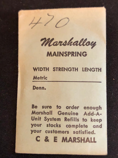 Marco Marshalloy Mainspring #470 for Hamilton 14/0s No. 717440 - Alloy
