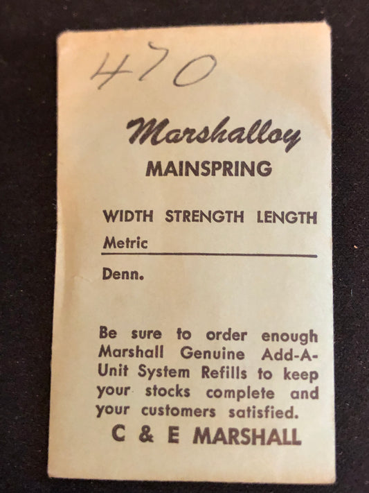 Marco Marshalloy Mainspring #470 for Hamilton 14/0s No. 717440 - Alloy