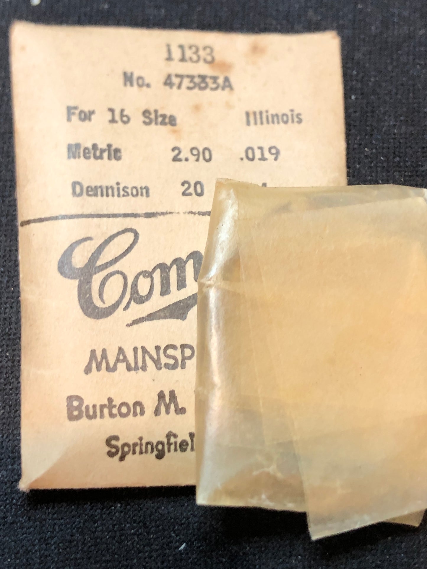 Comsco Mainspring #1133 for Illinois 16s Factory No. 47333A - Steel