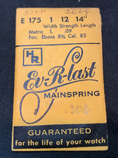 HR Ev-R-Last Mainspring E175 for Ebosa caliber 85 - Steel