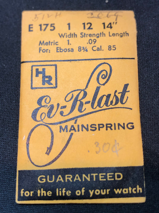 HR Ev-R-Last Mainspring E175 for Ebosa caliber 85 - Steel