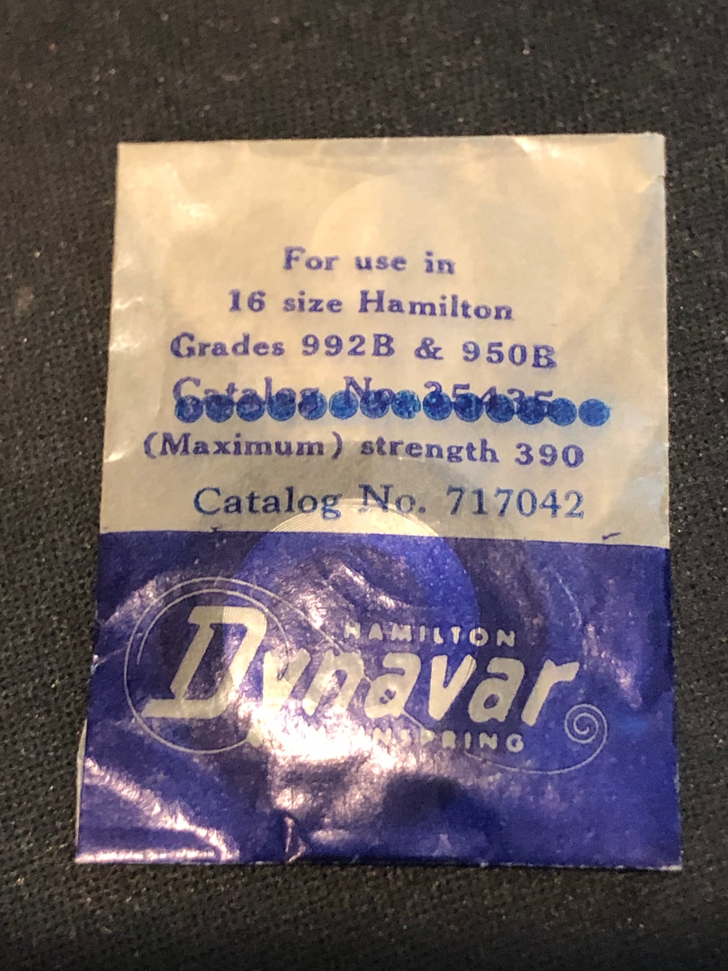 Hamilton Dynavar 16s Mainspring No. 717042 for 992B & 950B - Alloy