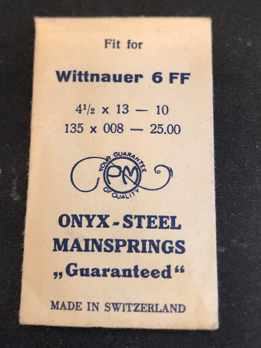 PM Mainspring for 6 ligne Wittnauer caliber 6FF - ONYX Steel
