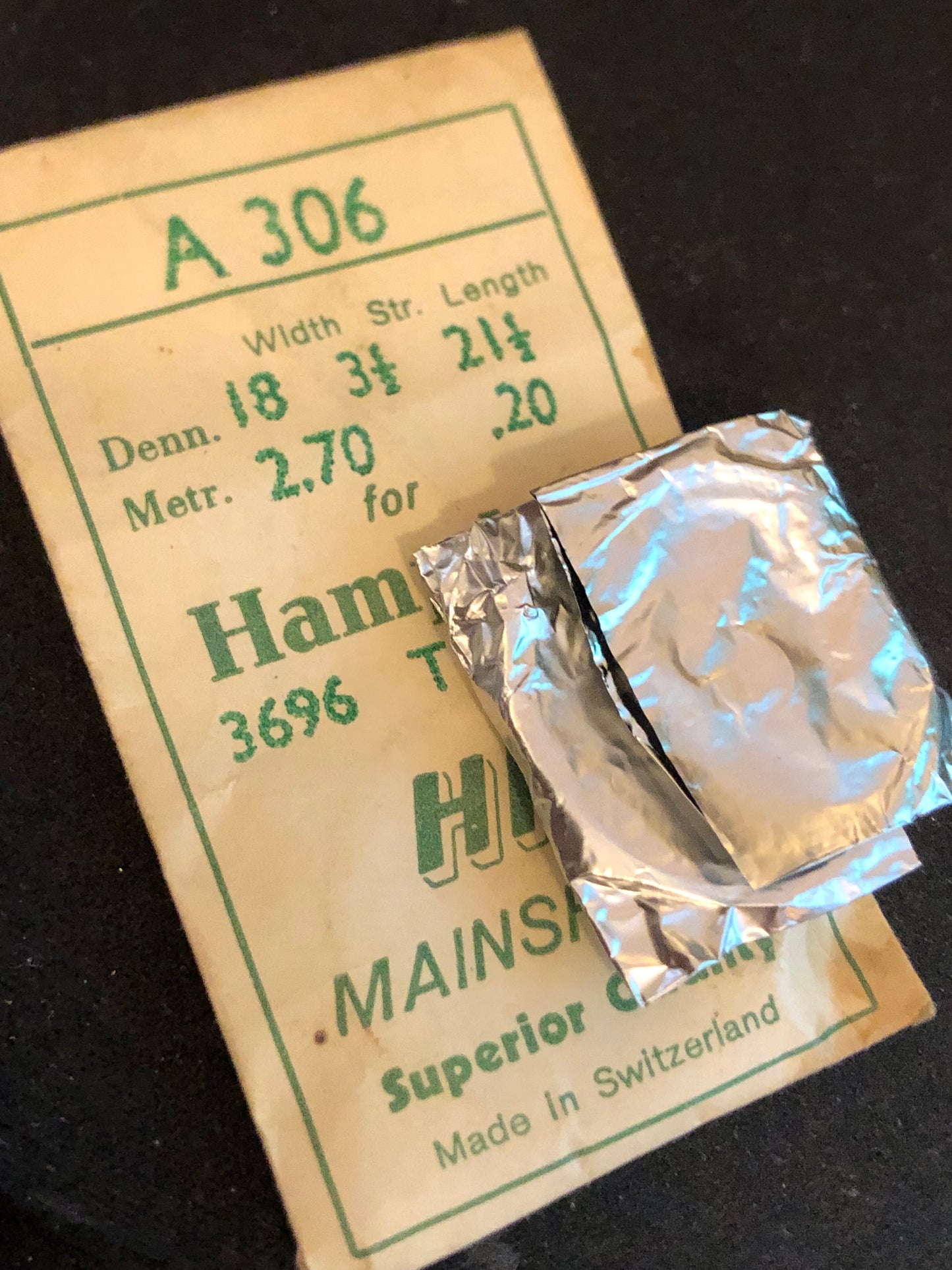 HR Mainspring A306 for 16s Hampden No. 3696 - Steel