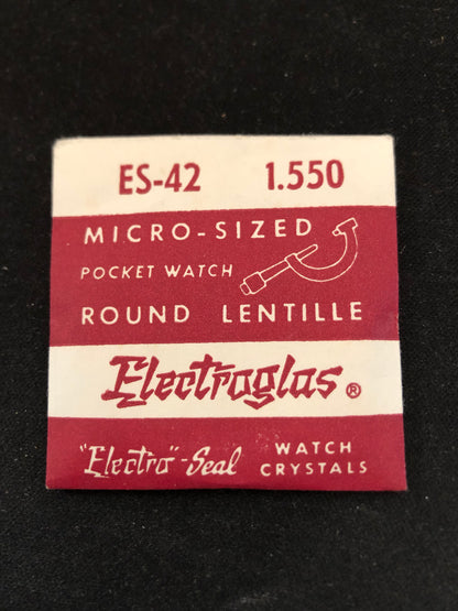 Electro-Seal ES-42 Pocket Watch Crystal 39.4mm (1.550“) - New