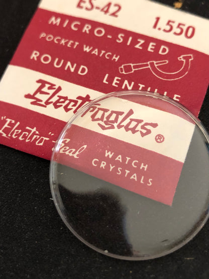 Electro-Seal ES-42 Pocket Watch Crystal 39.4mm (1.550“) - New